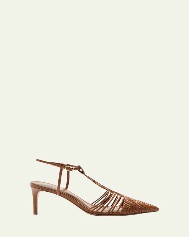 Nessa Pointed Woven Leather Sandals
